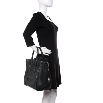 Celine Smooth Calfskin Mini Luggage Emerald 2 of 9