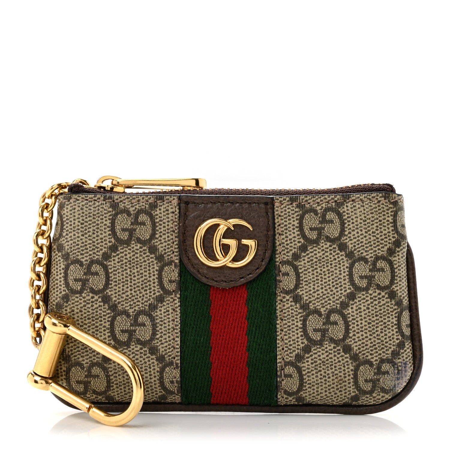 Gucci GG Supreme Monogram Web Ophidia Key Case  Beige New Acero 1 of 8