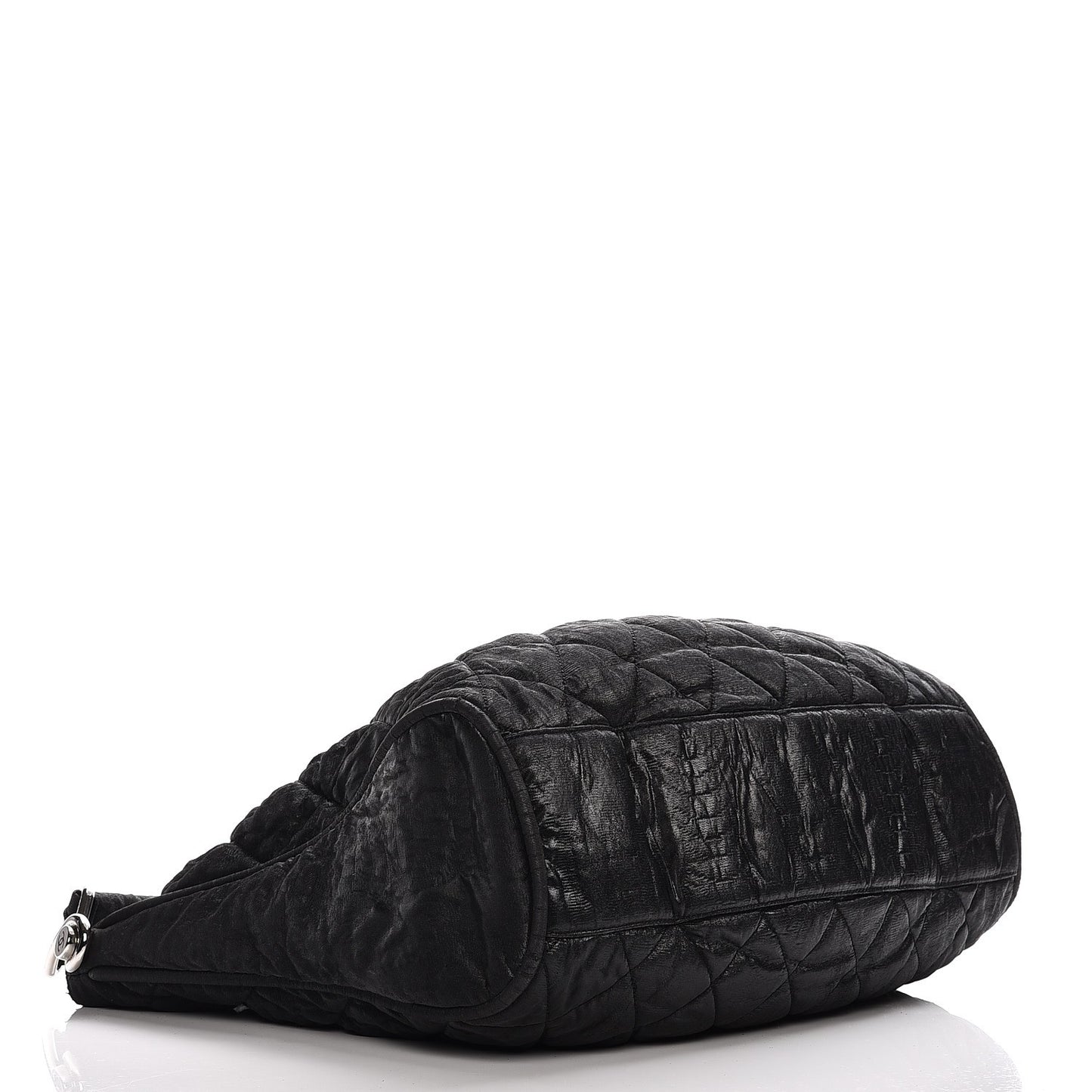 Crinkled Coated Canvas Le Marais Hobo Black