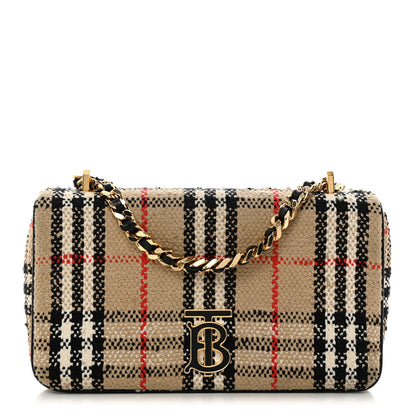 Burberry Calfskin Boucle Check Small Lola Chain Bag Archive Beige 1 of 10