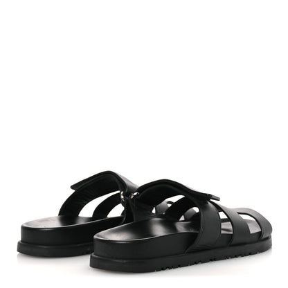 Hermes Calfskin Womens Chypre Sandals 36 Black 5 of 13