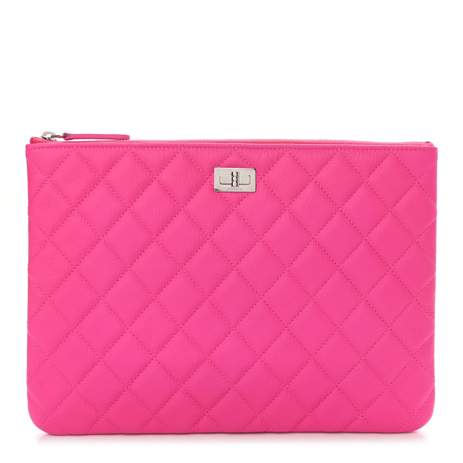 Chanel Goatskin Quilted Medium 2.55 Reissue Cosmetic Case Fluorescent Pink 1 of 8