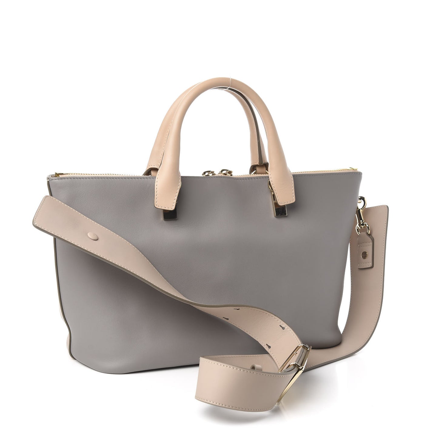 Smooth Calfskin Medium Baylee Tote Cashmere Grey Rope Beige
