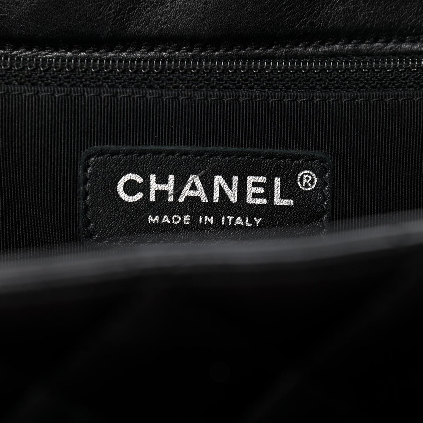 Lambskin Quilted Front Flap Tote Black