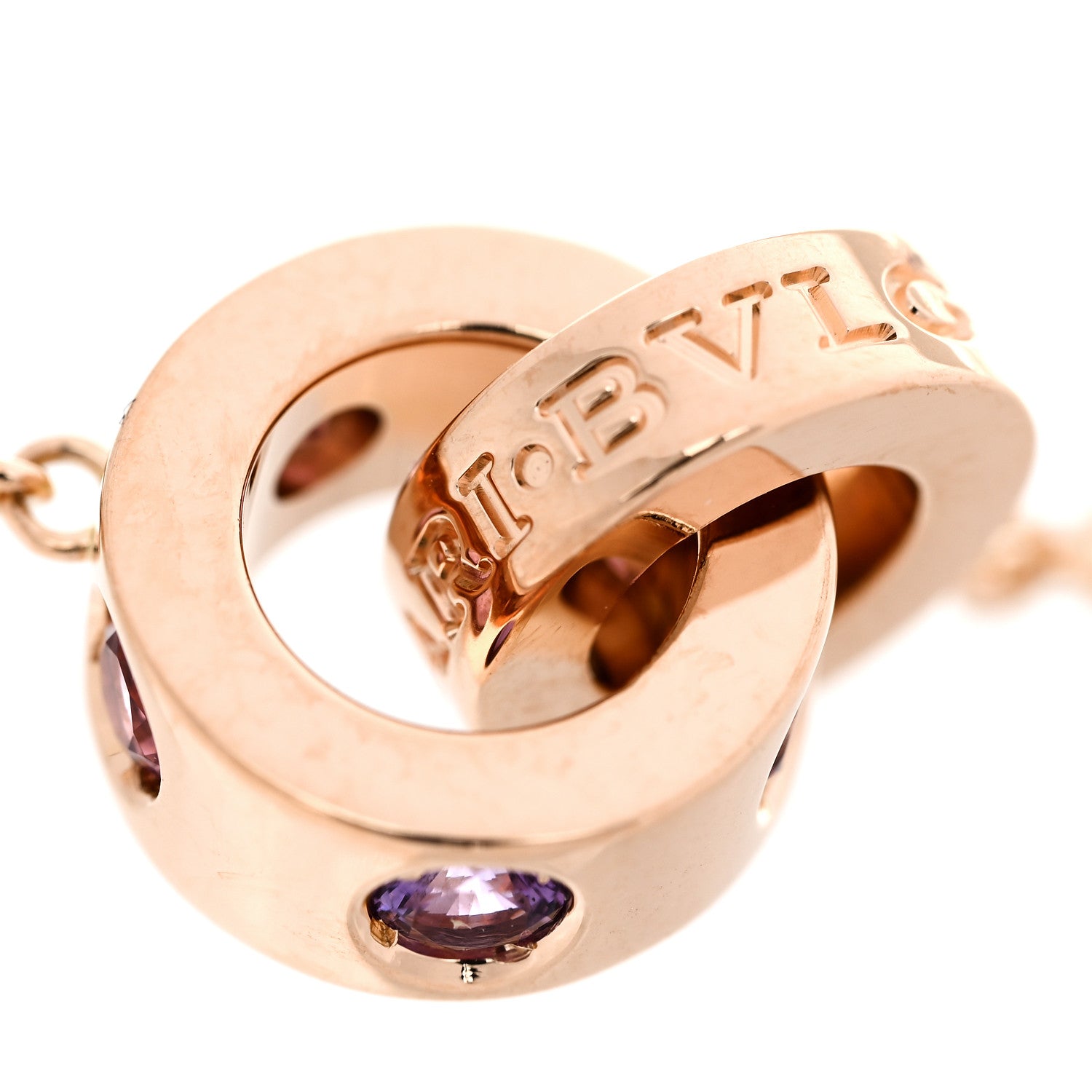 Bulgari 18K Rose Gold Amethyst Pink Tourmaline Roman Sorbets Bracelet 4 of 7