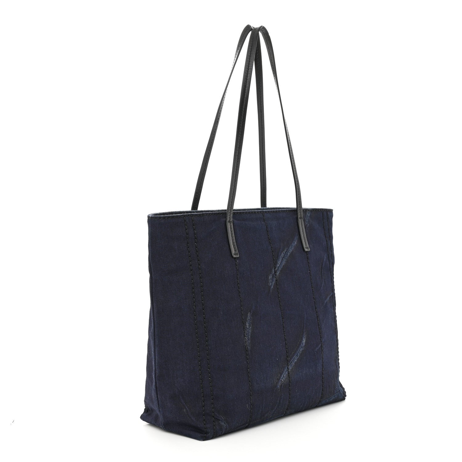 Prada Denim Logo Tote 3 of 10