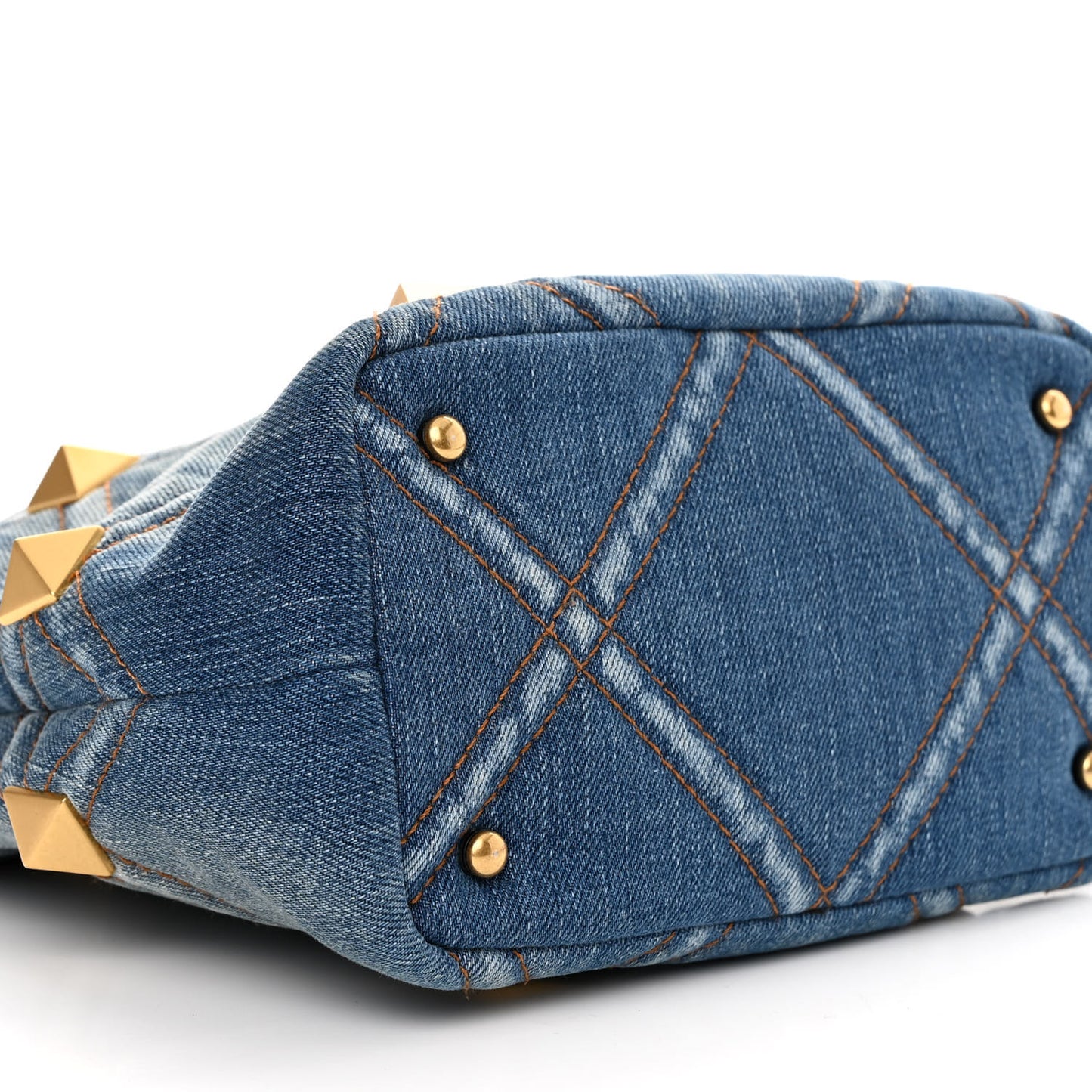 Denim Small Roman Stud The Handle Bag Light Denim Selleria