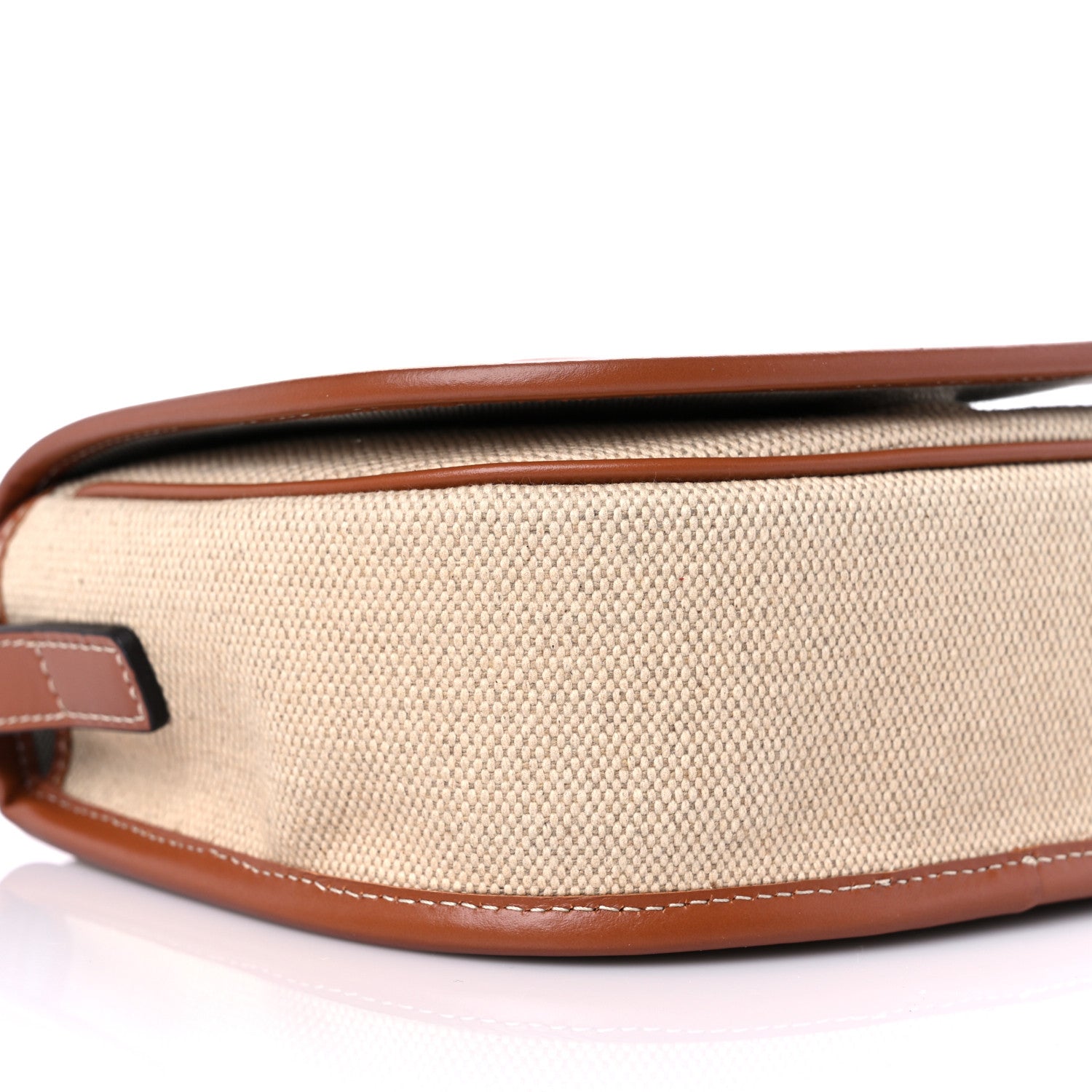 Celine Canvas Calfskin Folco Bag Natural Tan 7 of 9