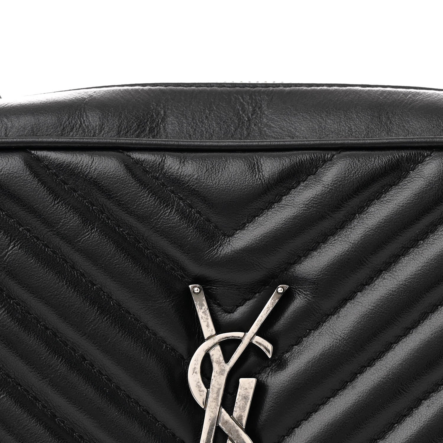 Saint Laurent Calfskin Matelasse Monogram Lou Camera Bag Black 8 of 10