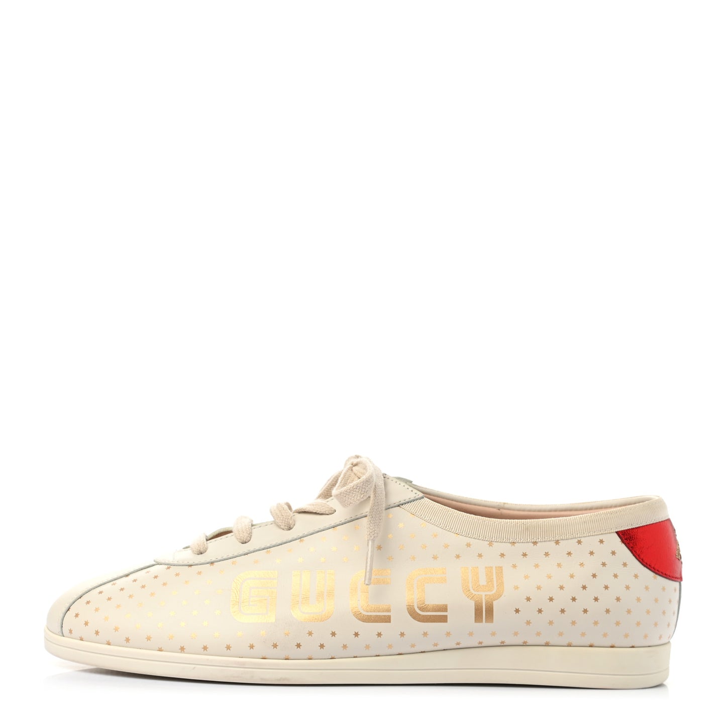 X SEGA Calfskin GUCCY Stars Womens Falacer Sneakers 42 White