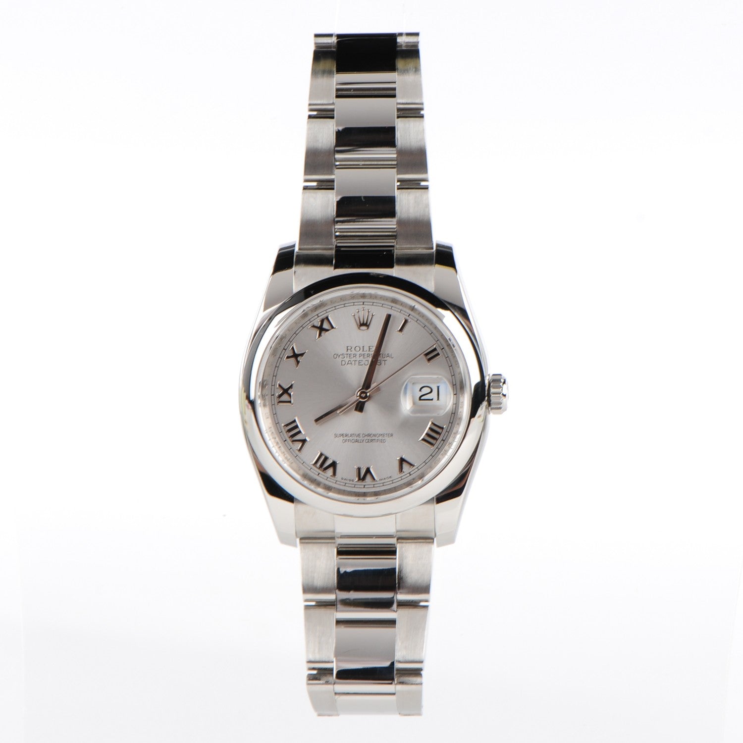 Rolex Stainless Steel 36mm Oyster Perpetual Datejust Watch White Roman 16220 4 of 9