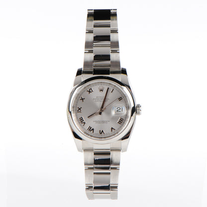 Rolex Stainless Steel 36mm Oyster Perpetual Datejust Watch White Roman 16220 4 of 9
