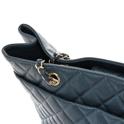 Chanel Caviar Quilted Large CC Shopping Tote Navy 13 of 16