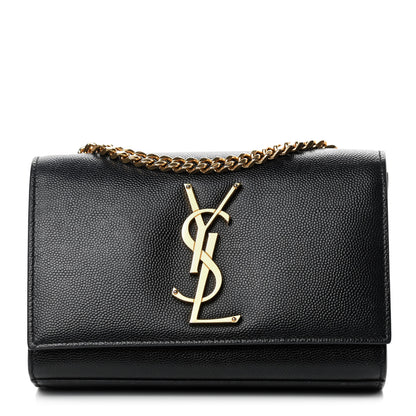 Saint Laurent Grain De Poudre Small Monogram Kate Satchel Black 1 of 10