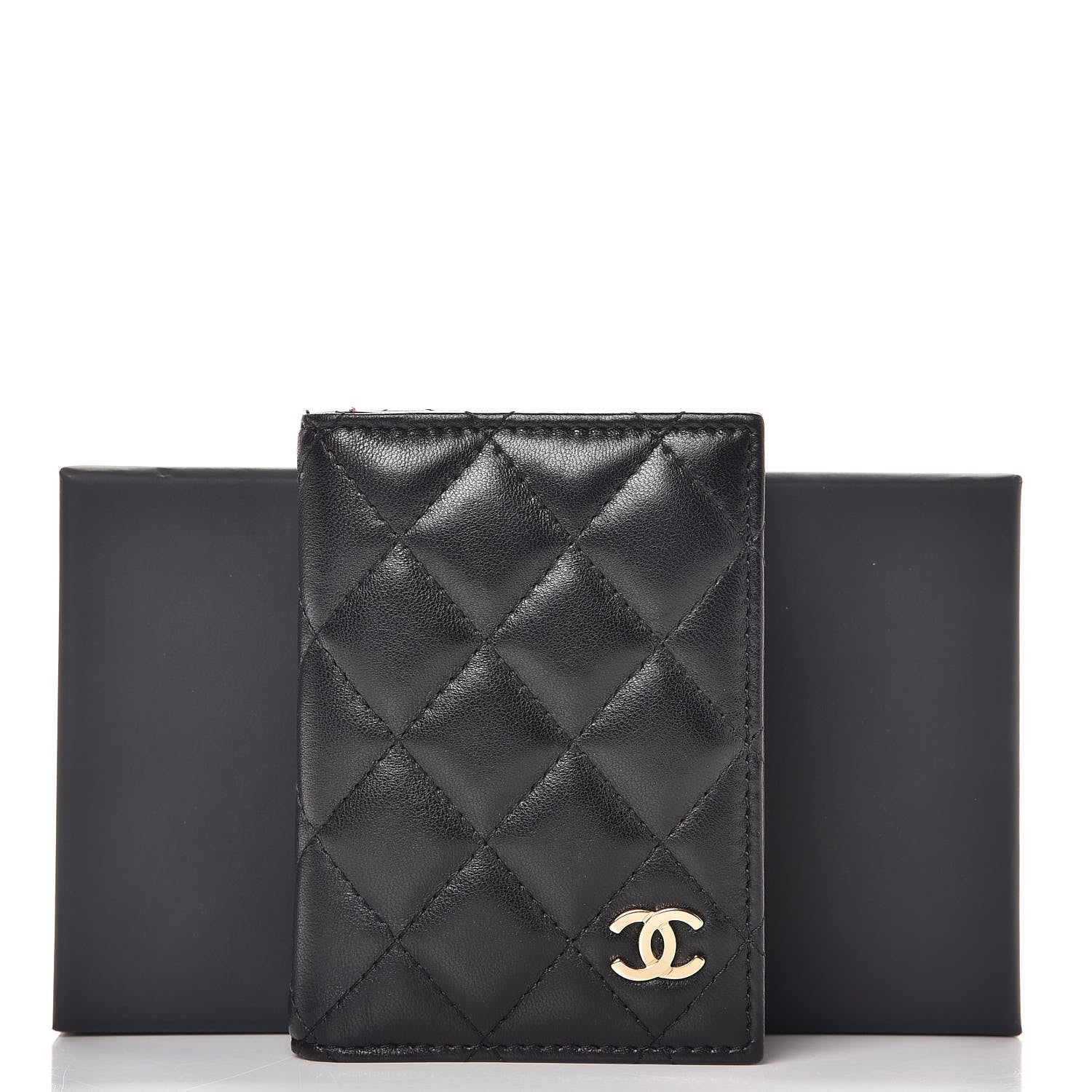 Chanel Lambskin Quilted Card Holder Wallet Black 8 of 8