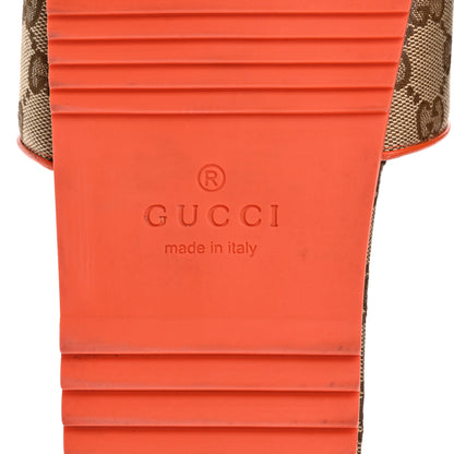 Gucci x NORTH FACE Canvas GG Monogram Womens Slide Sandals 40 Beige Mystic White Deep Orange 8 of 12