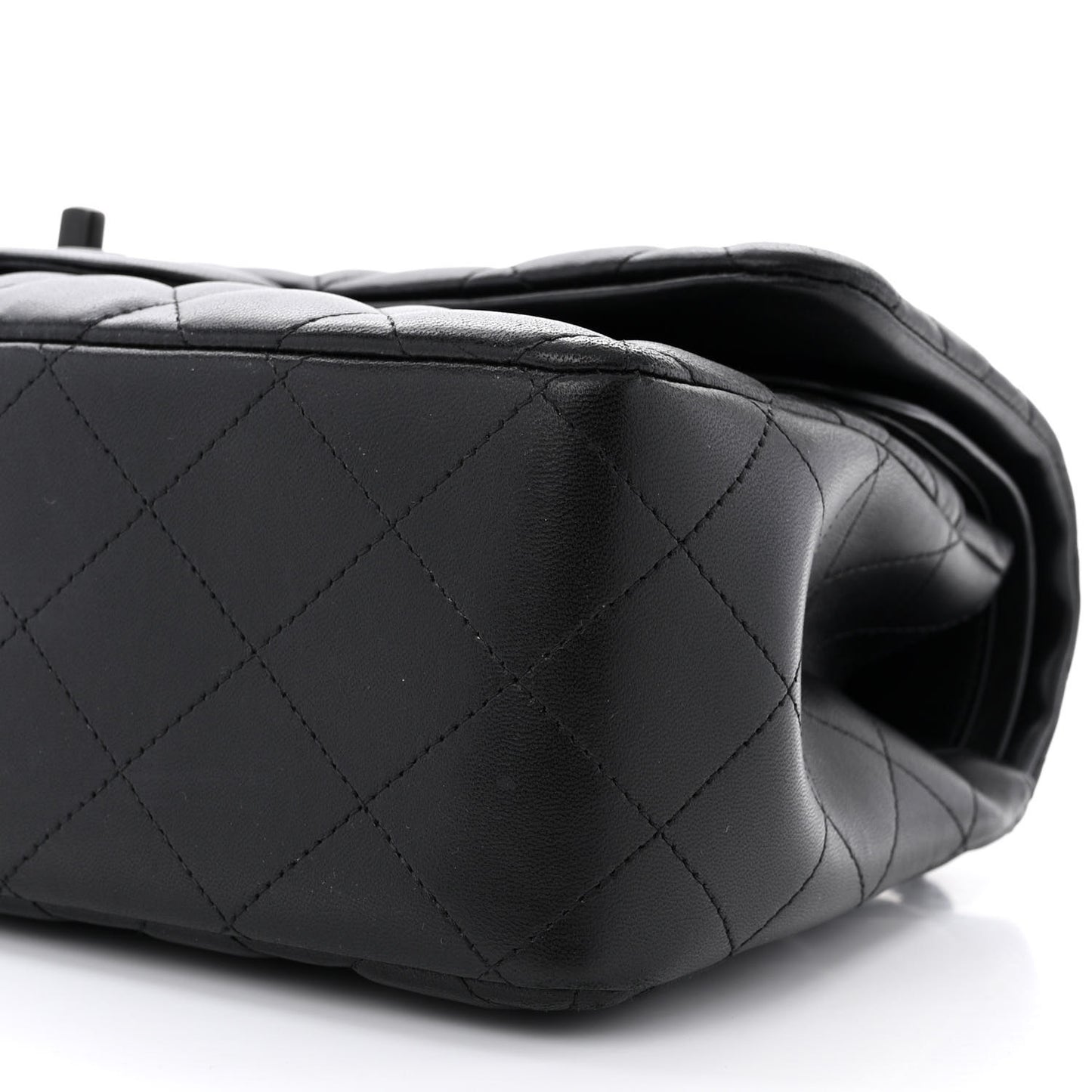Lambskin Quilted Jumbo Double Flap So Black