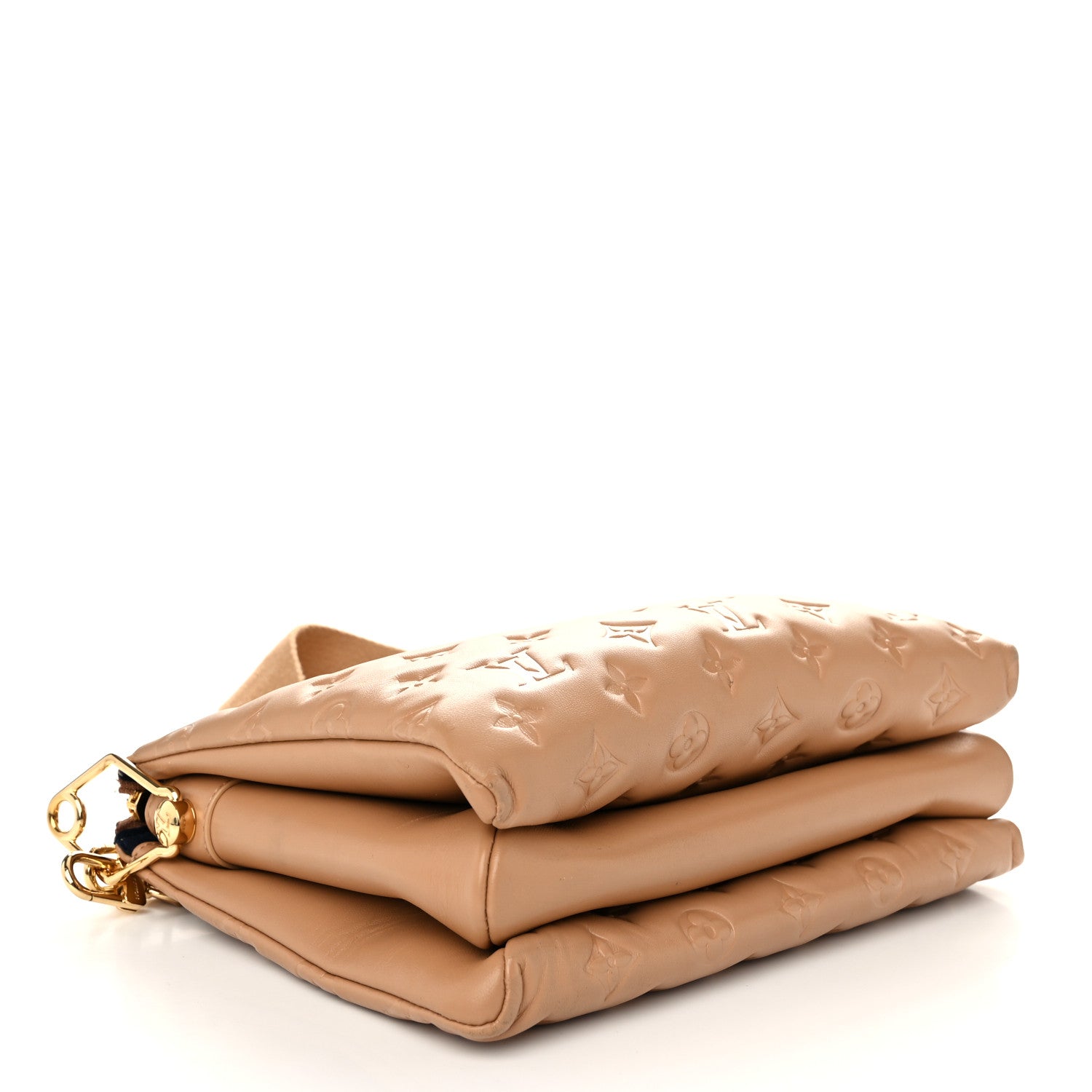 Louis Vuitton Lambskin Embossed Monogram Coussin PM Camel 4 of 11