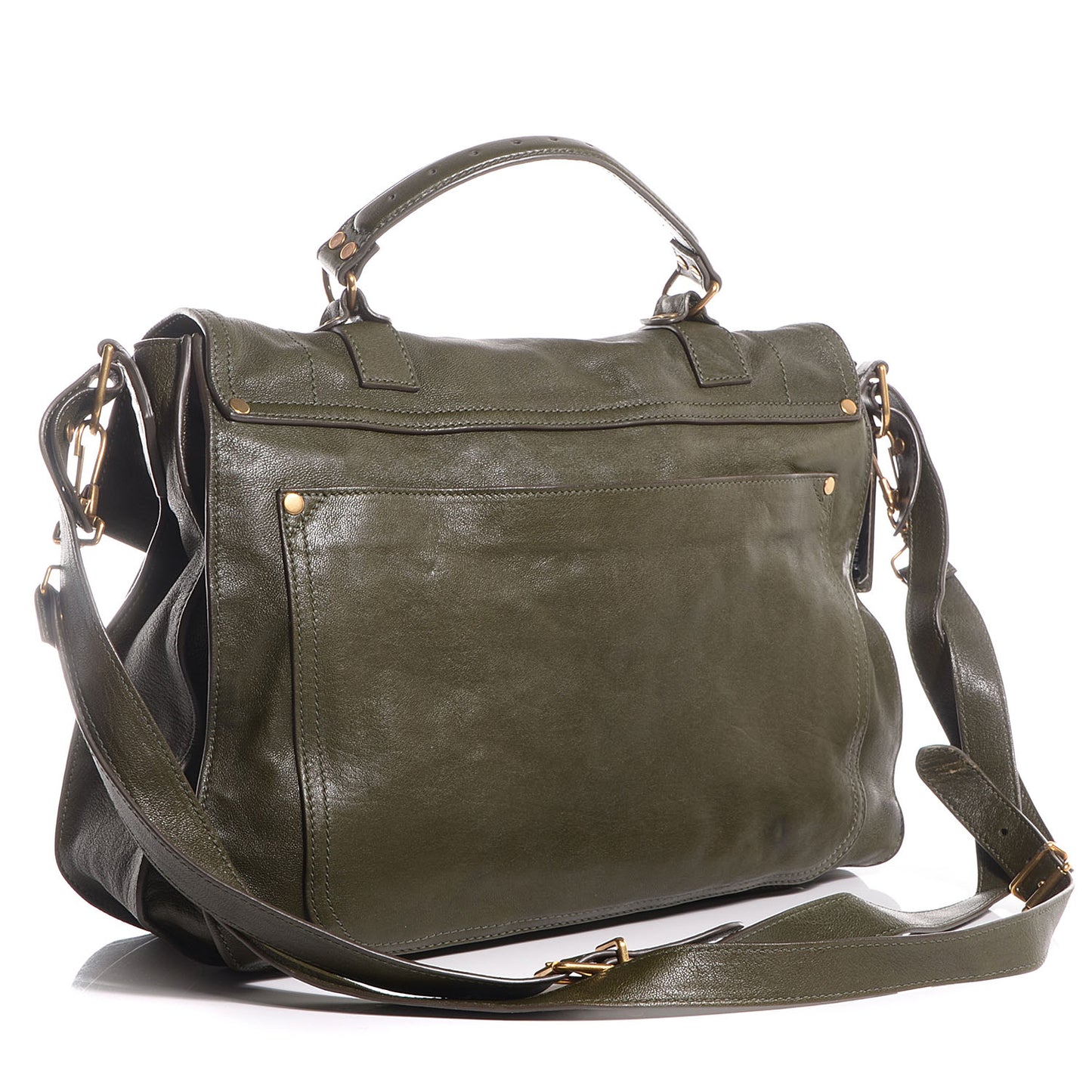 Lambskin PS1 Extra Large Satchel Military