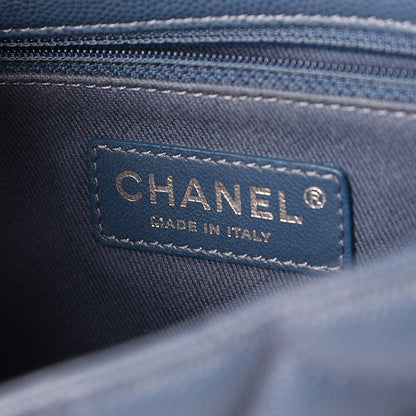 Chanel Caviar Quilted Small Coco Handle Flap Blue 7 of 7