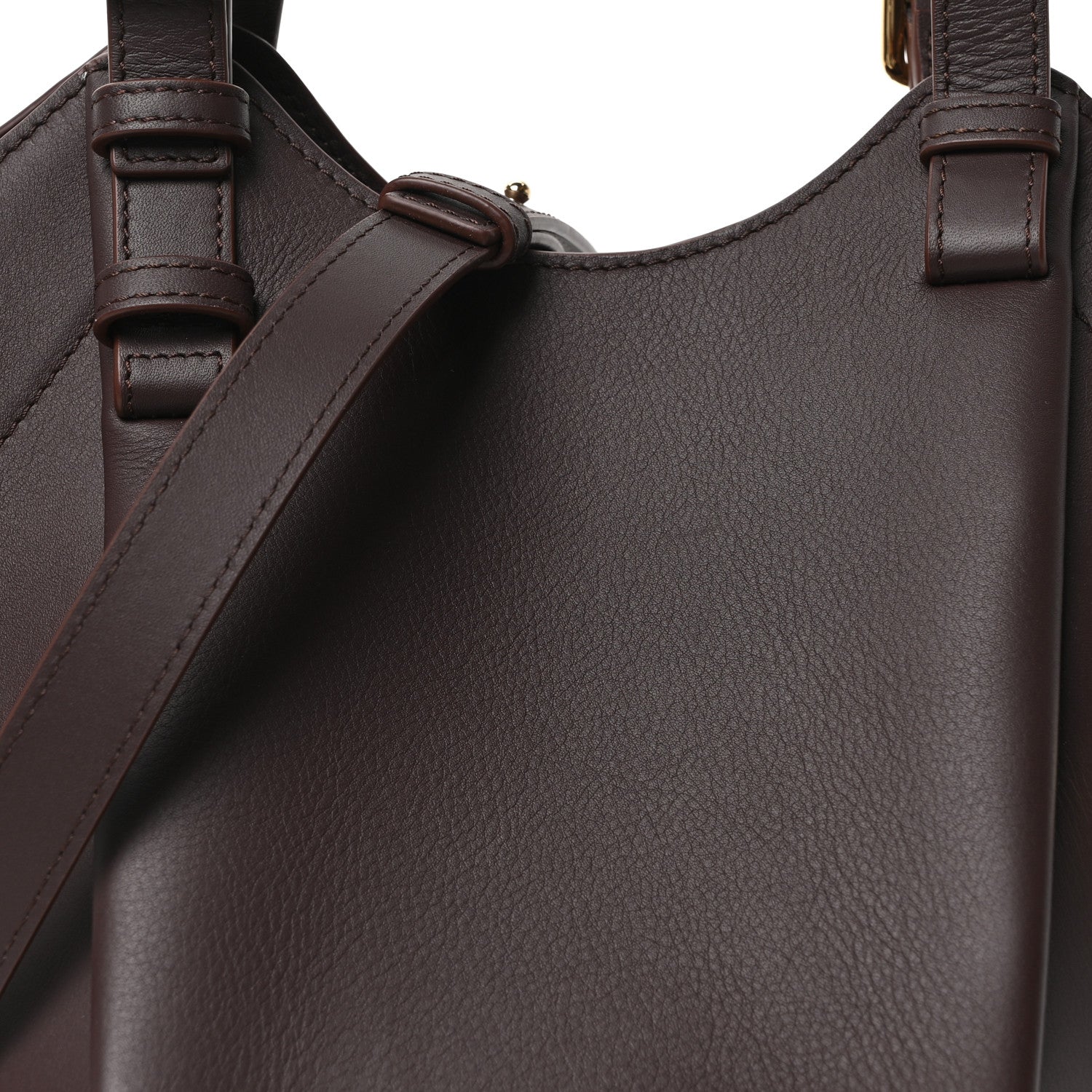 Loewe Classic Calfskin Hammock Flip Tote Dark Chestnut 7 of 9