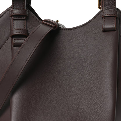 Loewe Classic Calfskin Hammock Flip Tote Dark Chestnut 7 of 9
