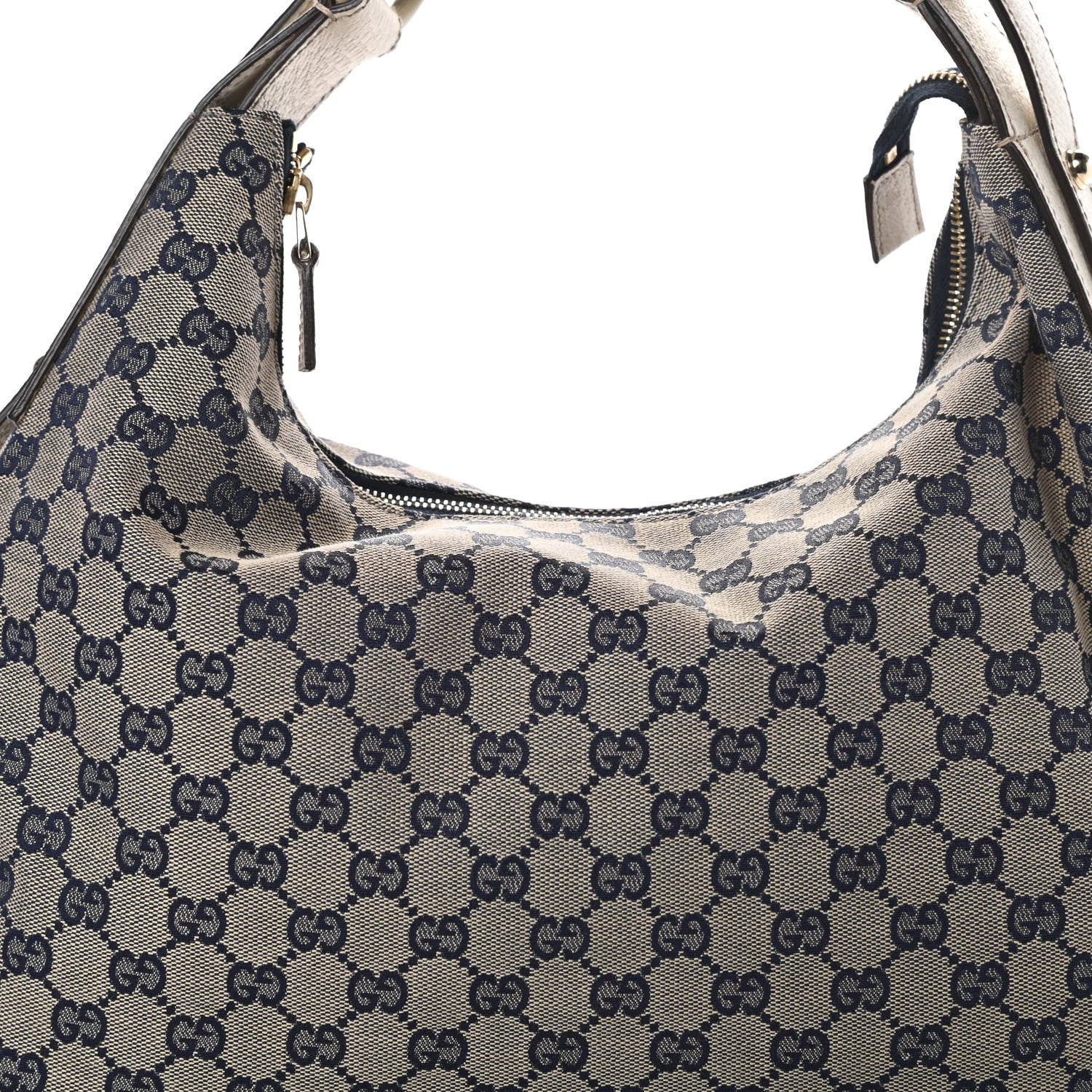 Gucci Monogram Medium Horsebit Chain Hobo Navy 8 of 11