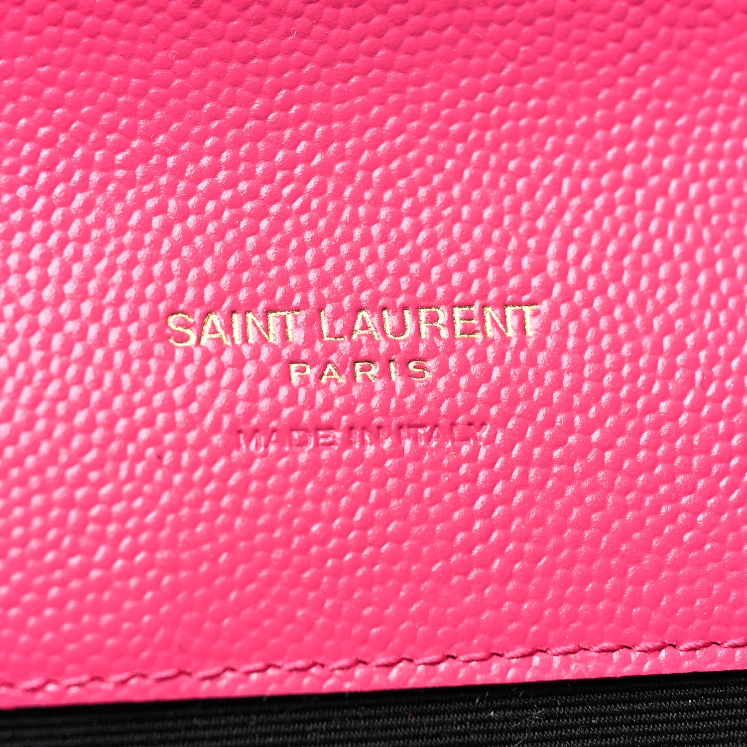 Saint Laurent Grain De Poudre Matelasse Chevron Monogram Envelope Clutch Fuxia Couture 6 of 11