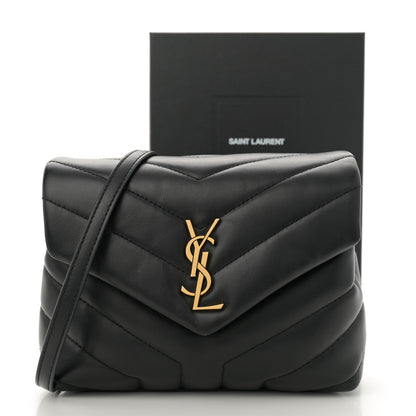 Saint Laurent Calfskin Y Quilted Monogram Toy Loulou Crossbody Bag Black 12 of 12