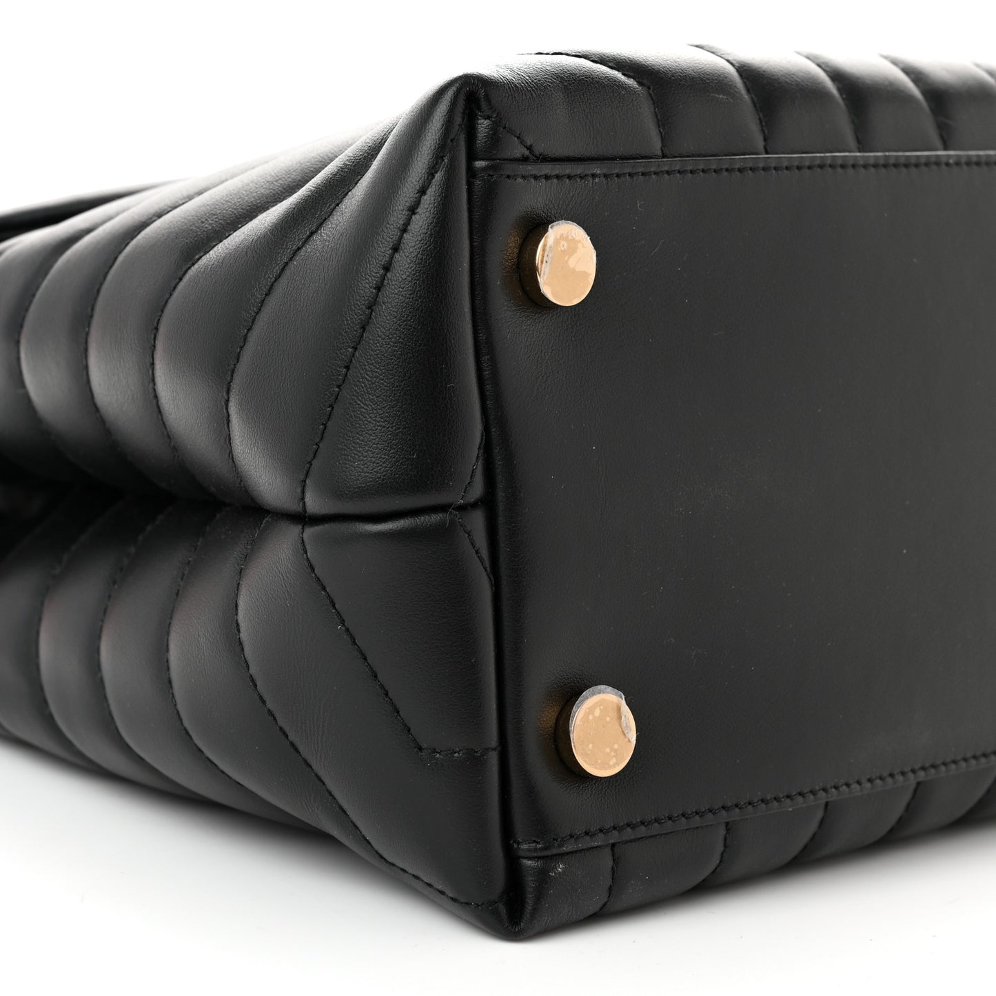 Calfskin Y Quilted Monogram Large Loulou Chain Satchel Black