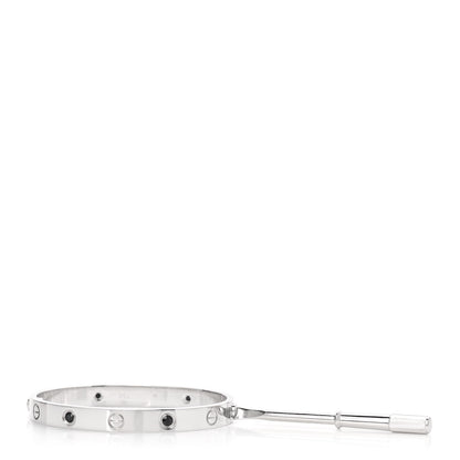 Cartier 18K White Gold 4 Black Sapphire LOVE Bracelet 16 3 of 6