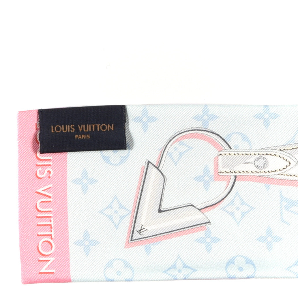 Silk Monogram Escale Perfect Match Bandeau Bleu Rose