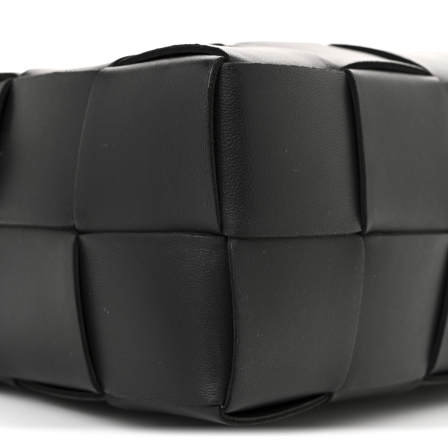 Lambskin Maxi Intrecciato Brick Cassette Bag Black