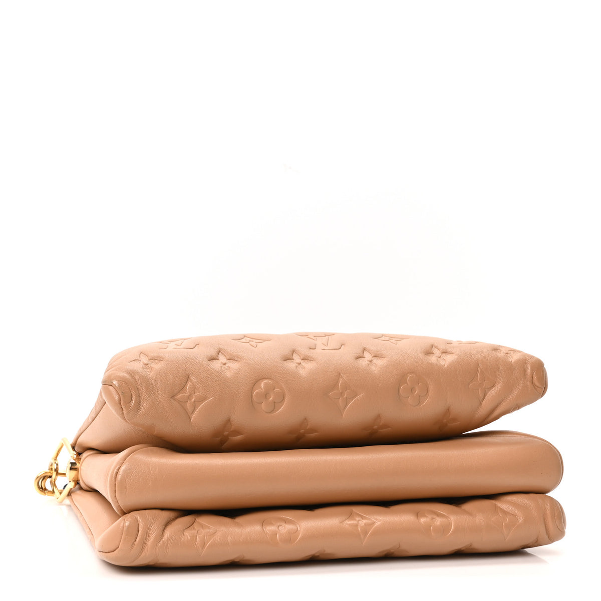 Louis Vuitton Lambskin Embossed Monogram Coussin PM Camel 4 of 9