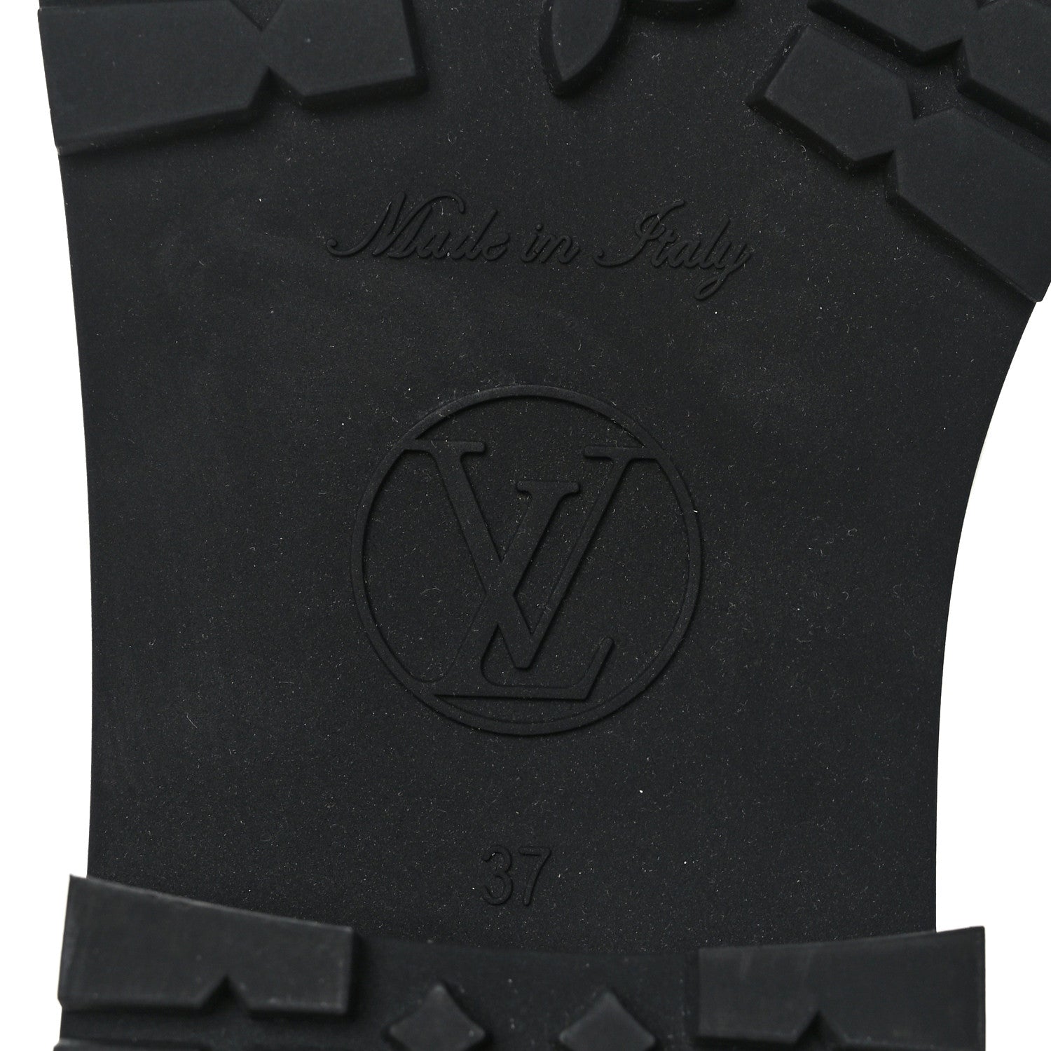 Louis Vuitton Rubber Embossed Monogram Drops Flat Half Boots 37 Black 6 of 7