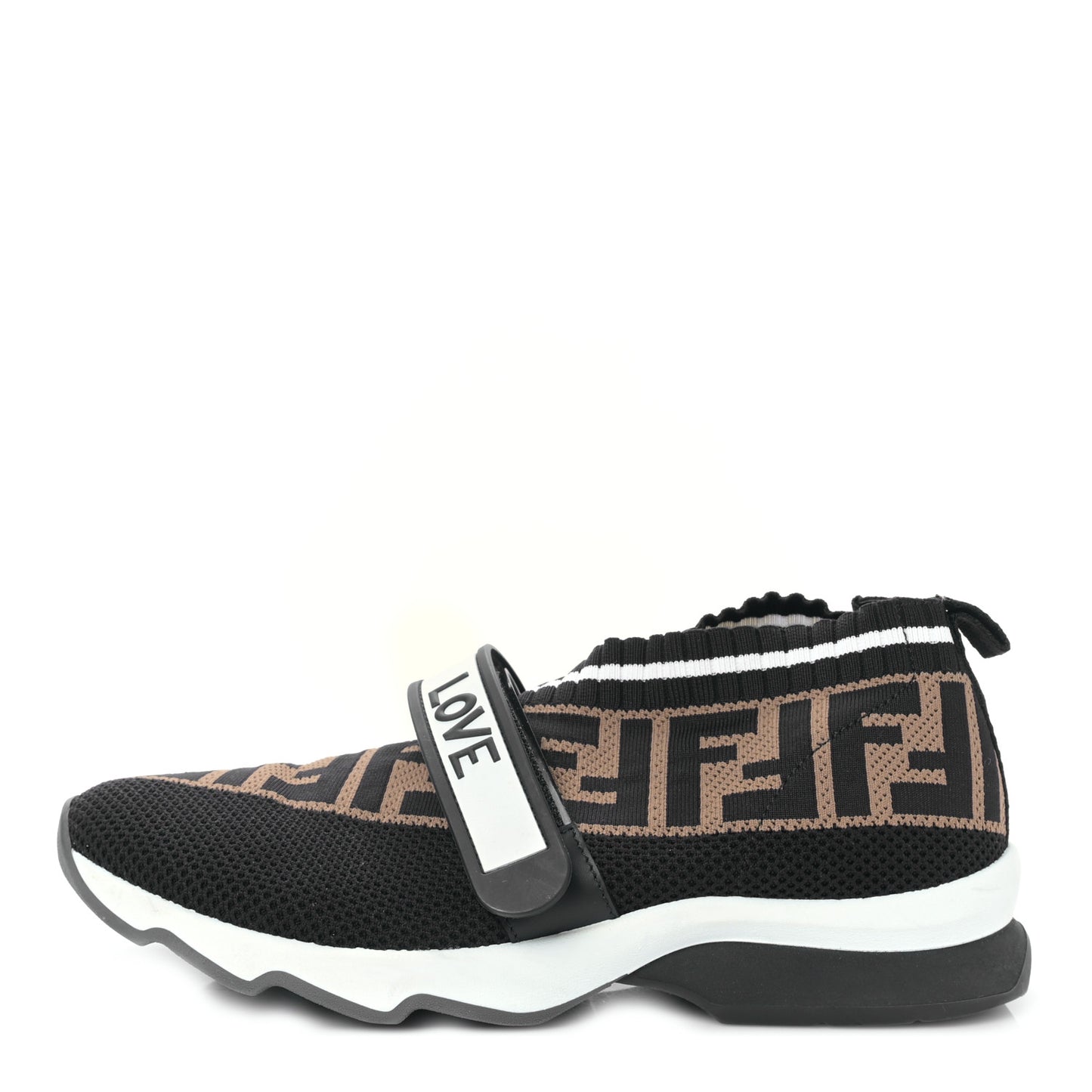 Stretch Yarn FF Stiff Band Rockoko Sneakers 36 Black White Tobacco