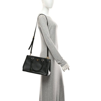 Prada Saffiano Small Galleria Double Zip Tote Black 2 of 12