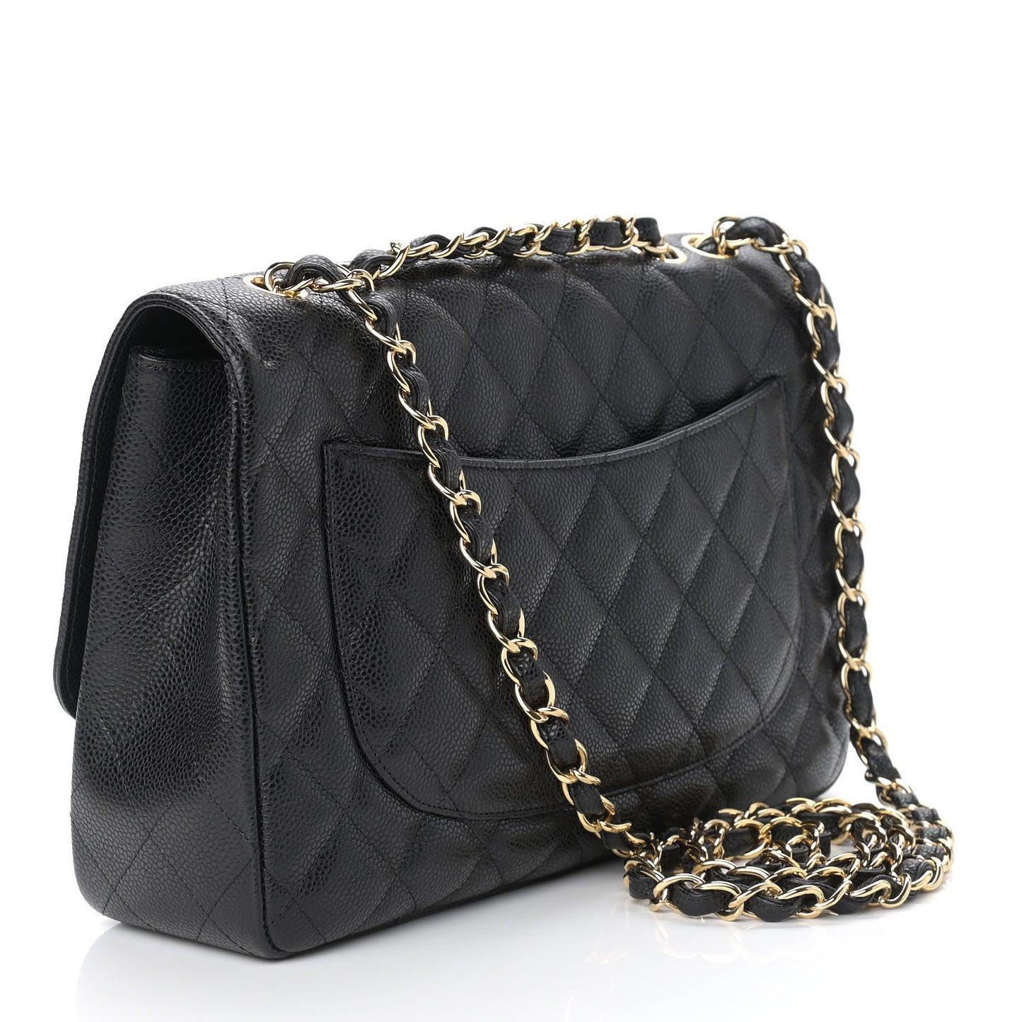 Caviar Quilted Jumbo Single Flap Black