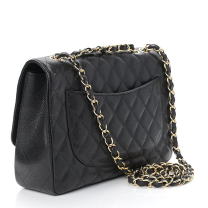 Chanel Caviar Quilted Jumbo Single Flap Black 3 of 9