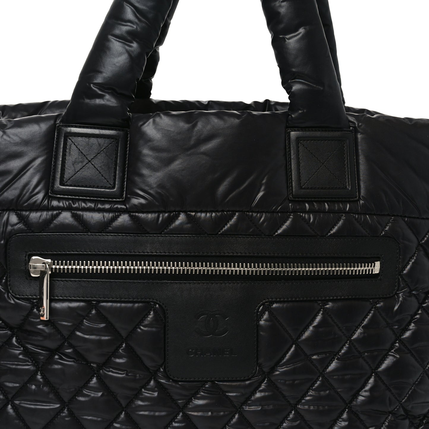 Nylon Quilted Large Coco Cocoon Tote Black