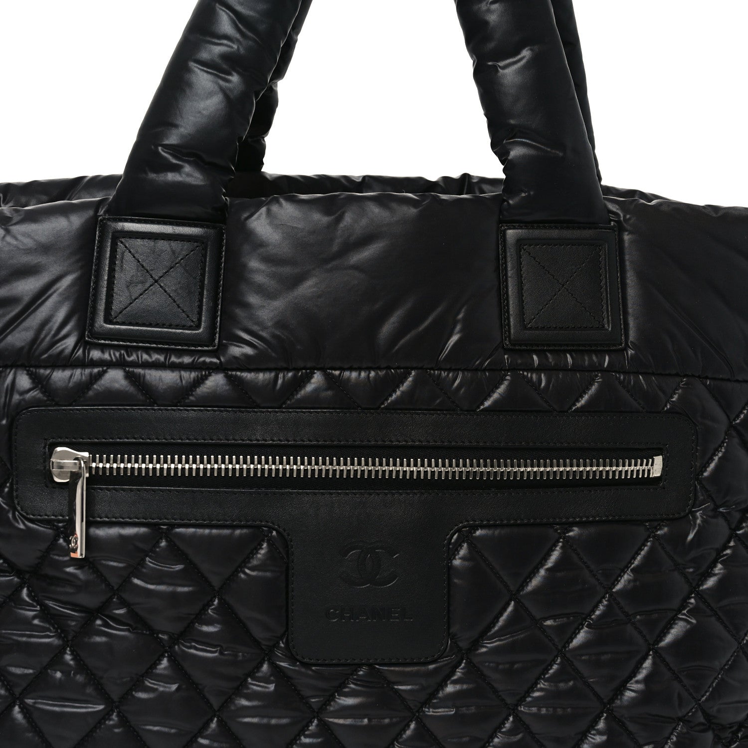 Chanel Nylon Quilted Large Coco Cocoon Tote Black 8 of 10