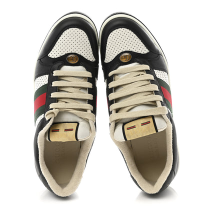 Gucci Calfskin Web Mens Screener Sneakers 9.5 Black White 2 of 11