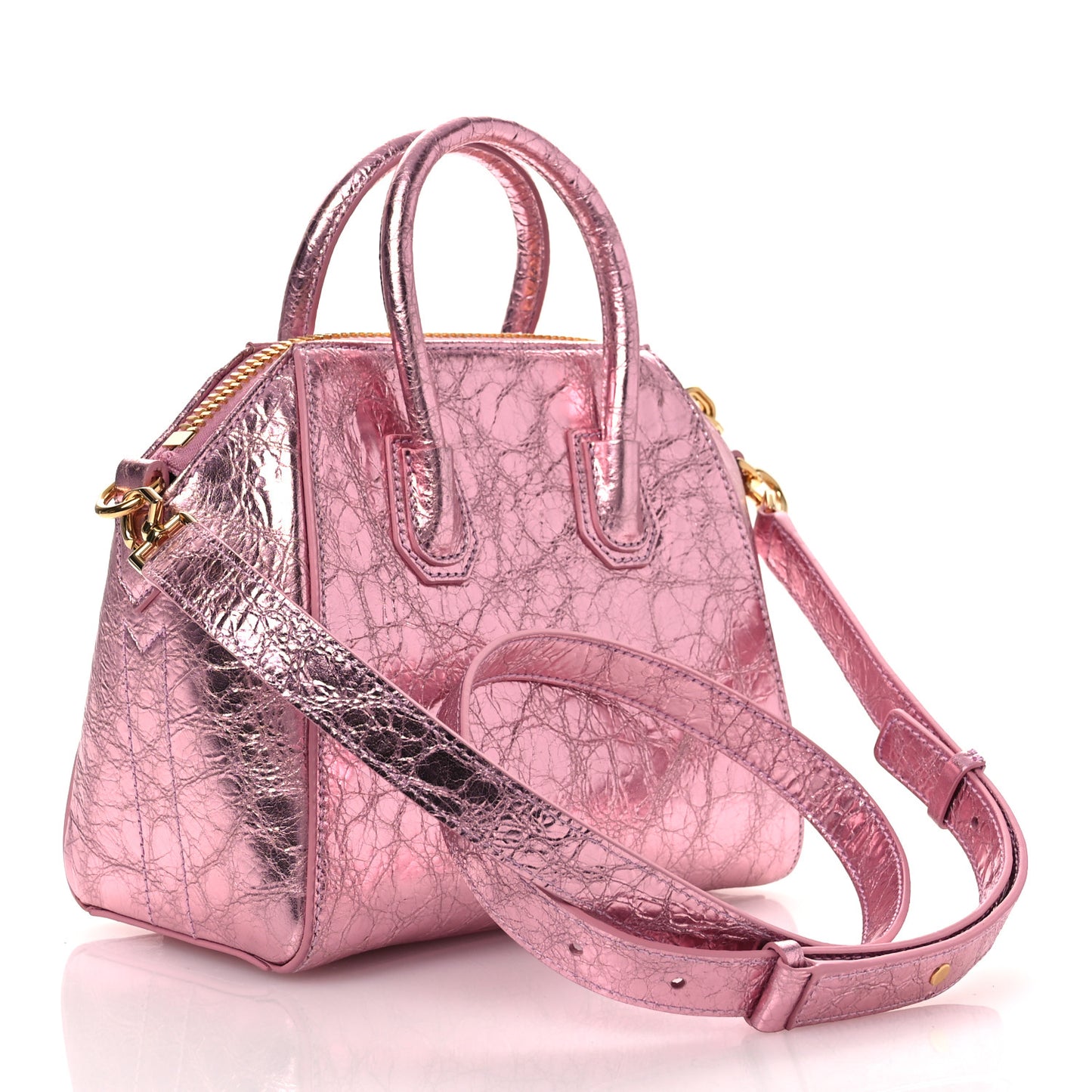 Laminated Lambskin Mini Antigona Silk Pink