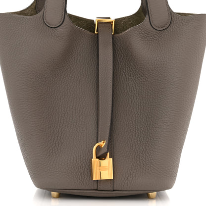 Hermes Taurillon Clemence Picotin Lock 18 PM Etain 8 of 11