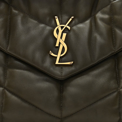 Saint Laurent Lambskin Quilted Medium Loulou Puffer Monogram Chain Satchel Seaweed Seaweed 6 of 8