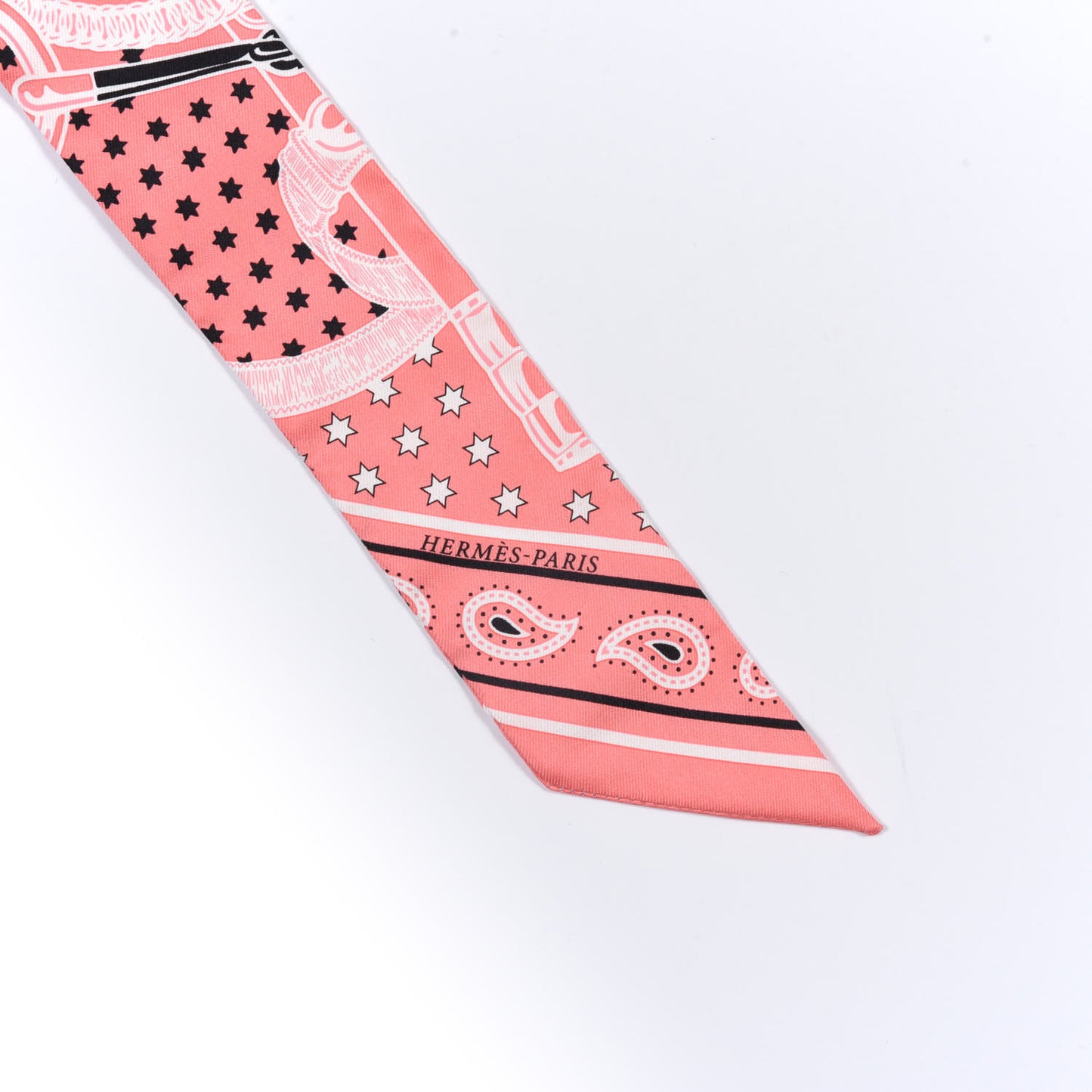 Silk Les Flacons Bandana Twilly Bleu Ciel White Rose Bonbon