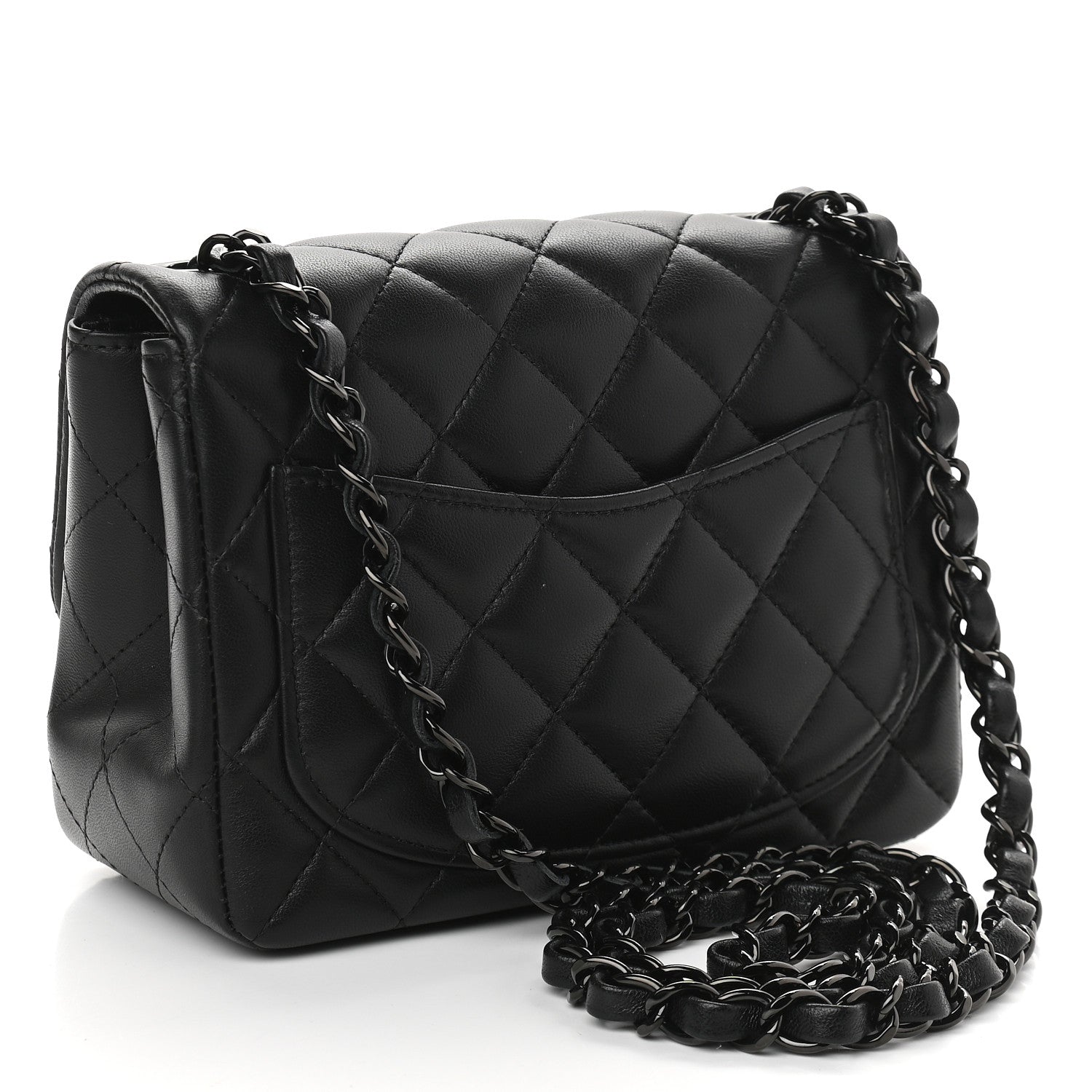 Chanel Lambskin Quilted Mini Square Flap So Black 3 of 9