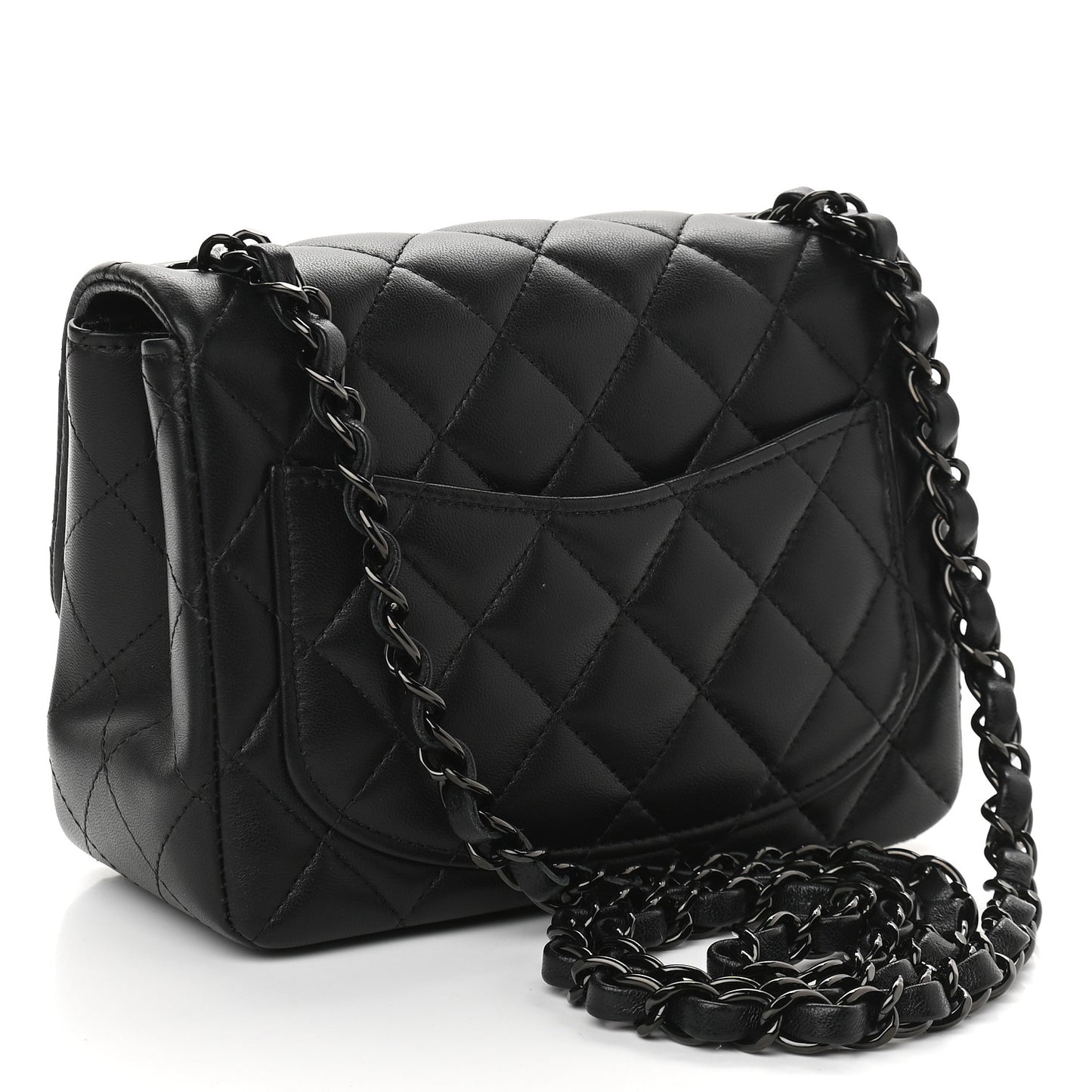 Lambskin Quilted Mini Square Flap So Black