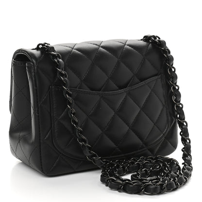 Chanel Lambskin Quilted Mini Square Flap So Black 3 of 9