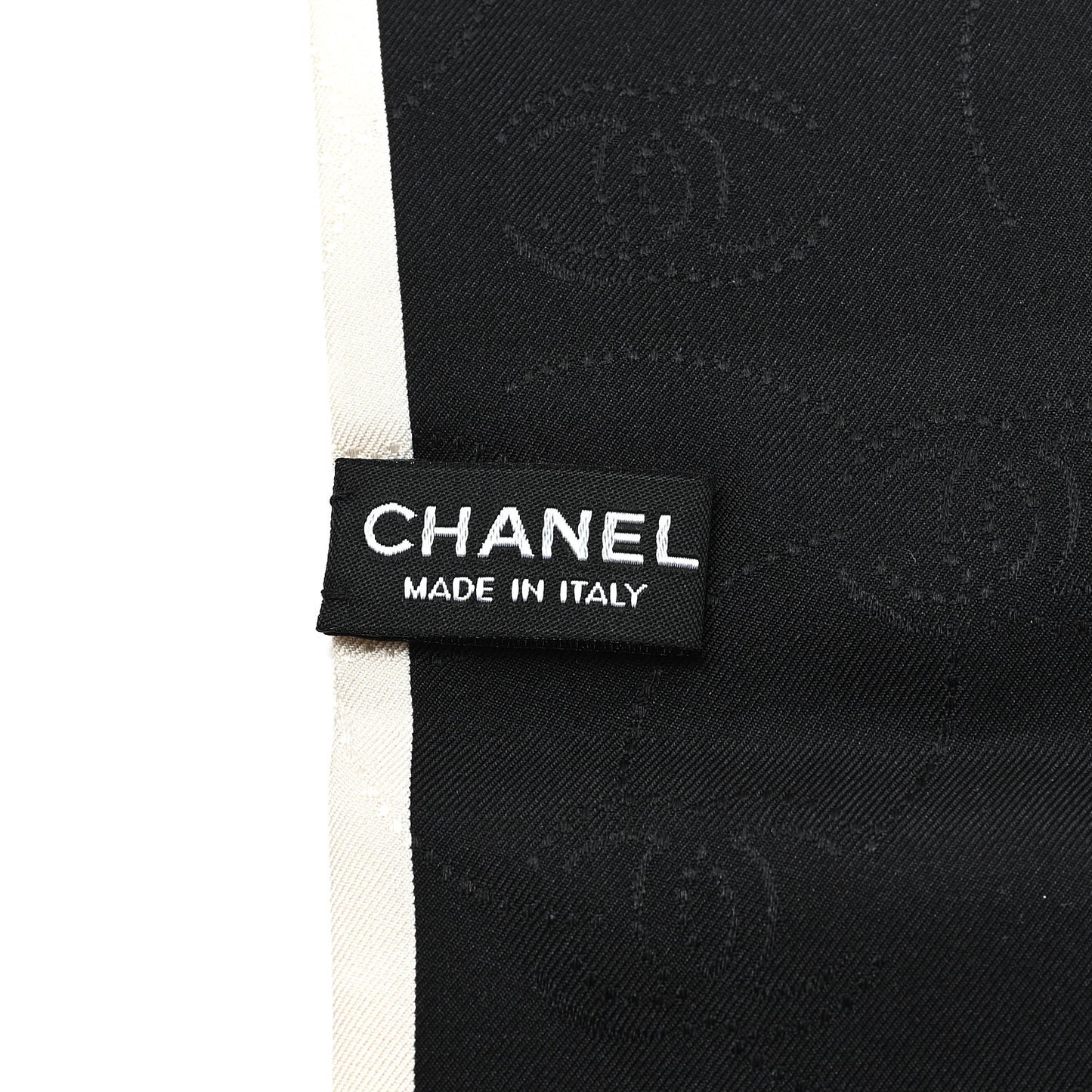 Silk CC Slim Bandeau Scarf Black White